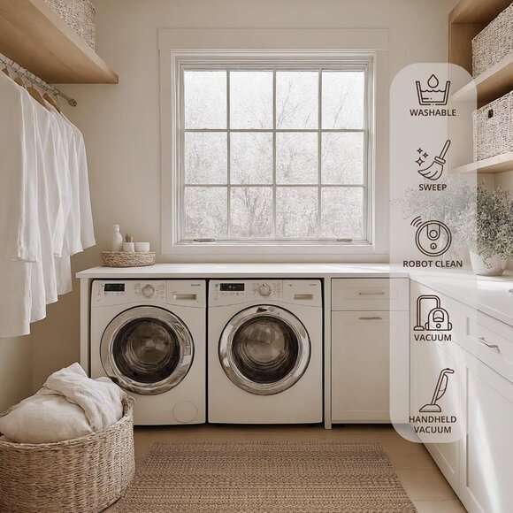 New 2-Piece Kitchen Mat Set, 20x30In+20x48In Washable Non-Slip Floor Rugs - Picture 7 of 9